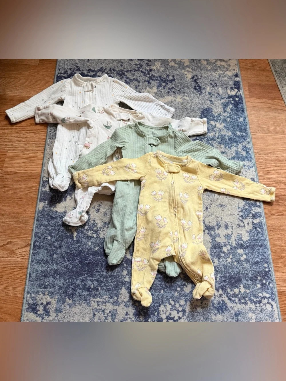 Baby One-Piece Footed Sleepsuits- lot of 4